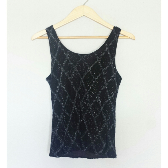 Lawrence Kazar Beaded Silk Dress Tank size P XL - Picture 3 of 5